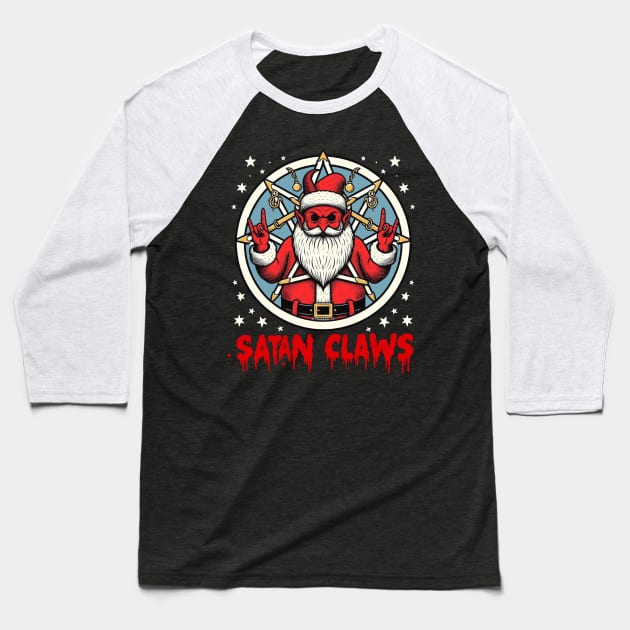 Satan Claws logo Baseball T-Shirt by Sketchy